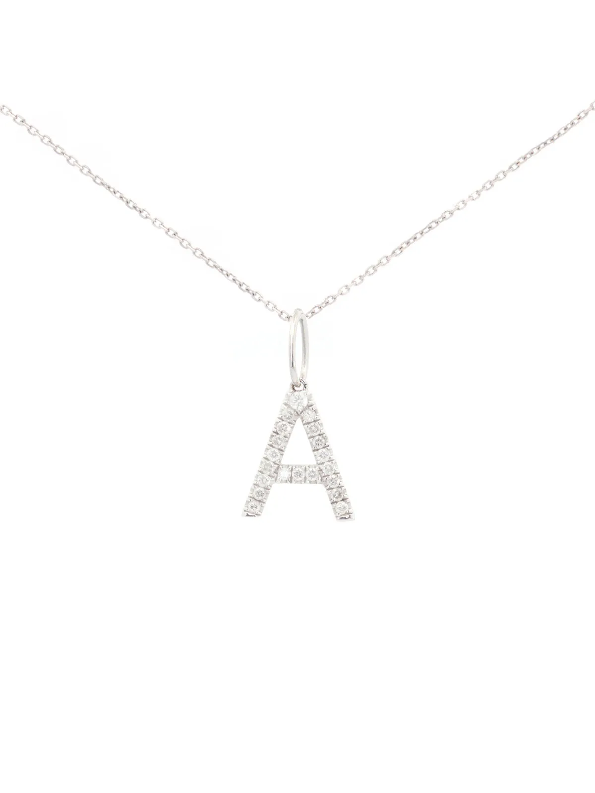 0.25ct Diamond 18K Gold Letter A Pendant