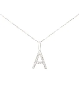 0.25ct Diamond 18K Gold Letter A Pendant