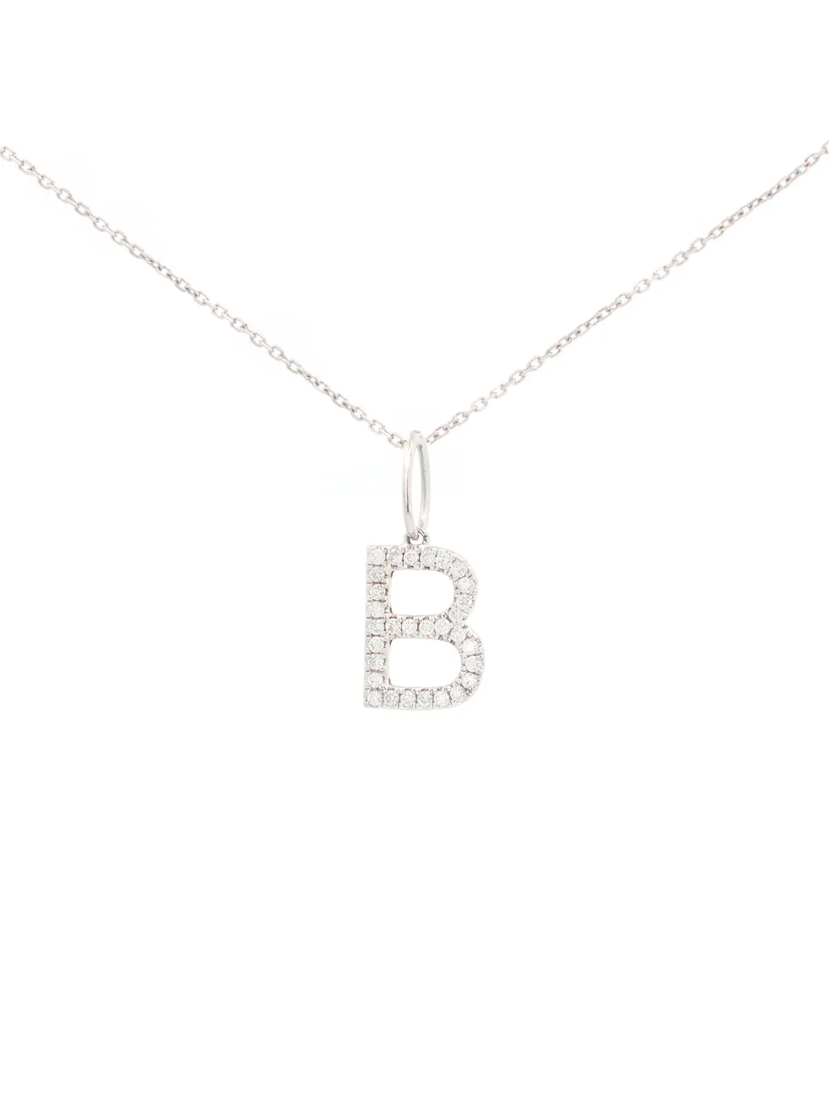 0.30ct Diamond 18K Gold Letter B Pendant