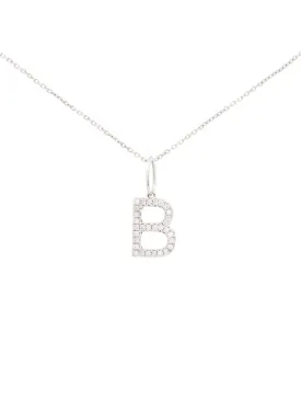 0.30ct Diamond 18K Gold Letter B Pendant