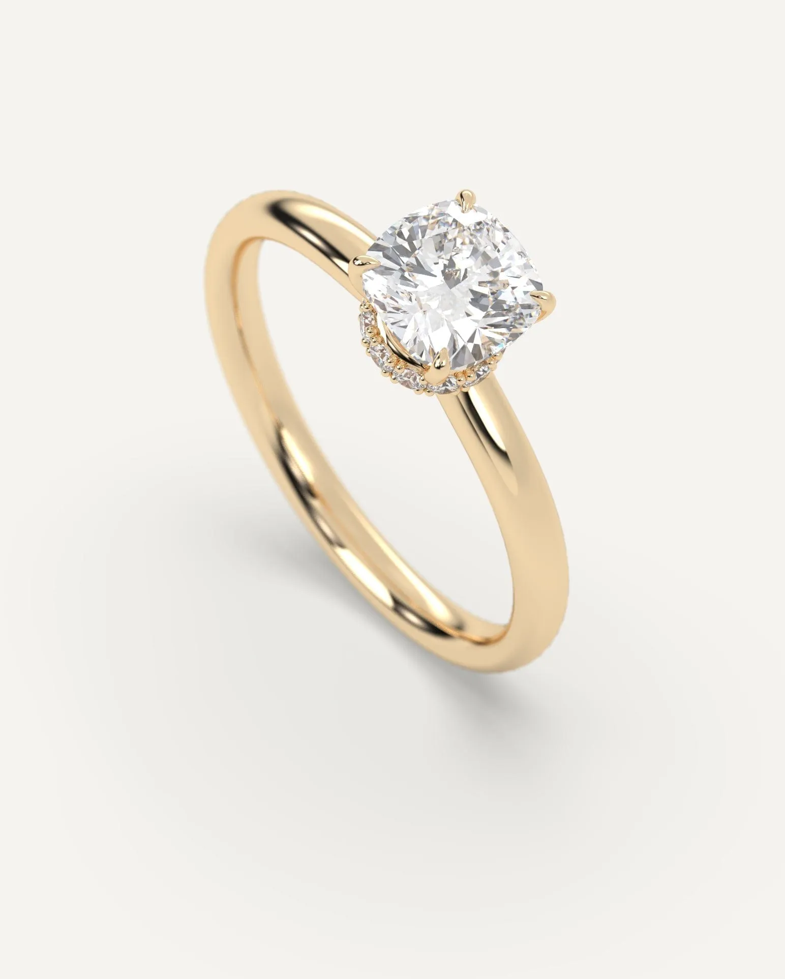 1 carat Cushion Cut Diamond Ring