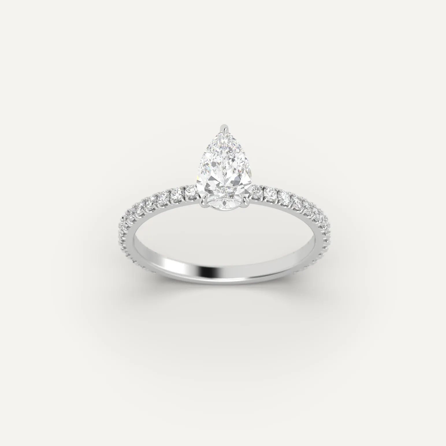 1 carat Pear Cut Diamond Ring