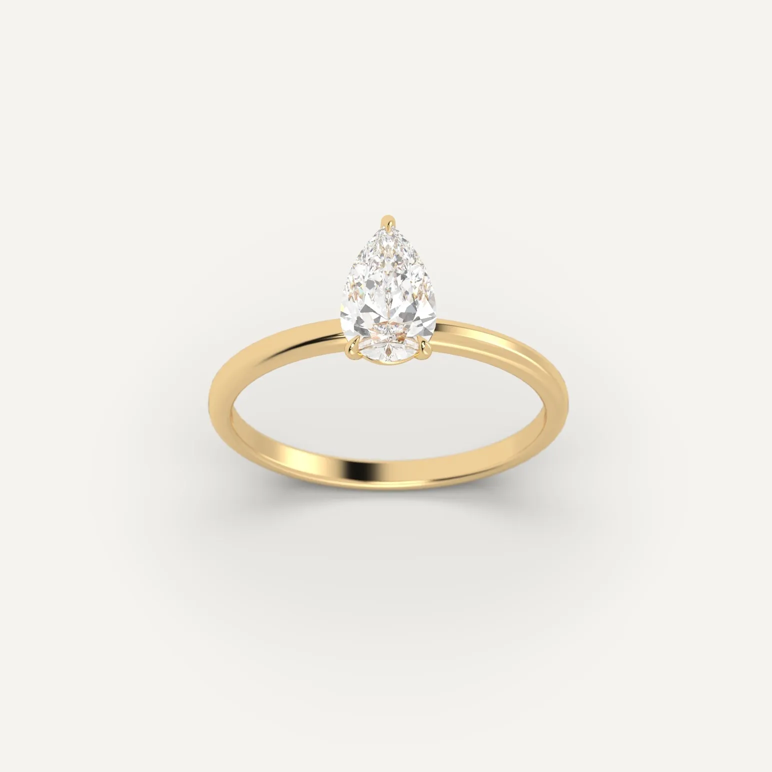 1 carat Pear Cut Diamond Ring