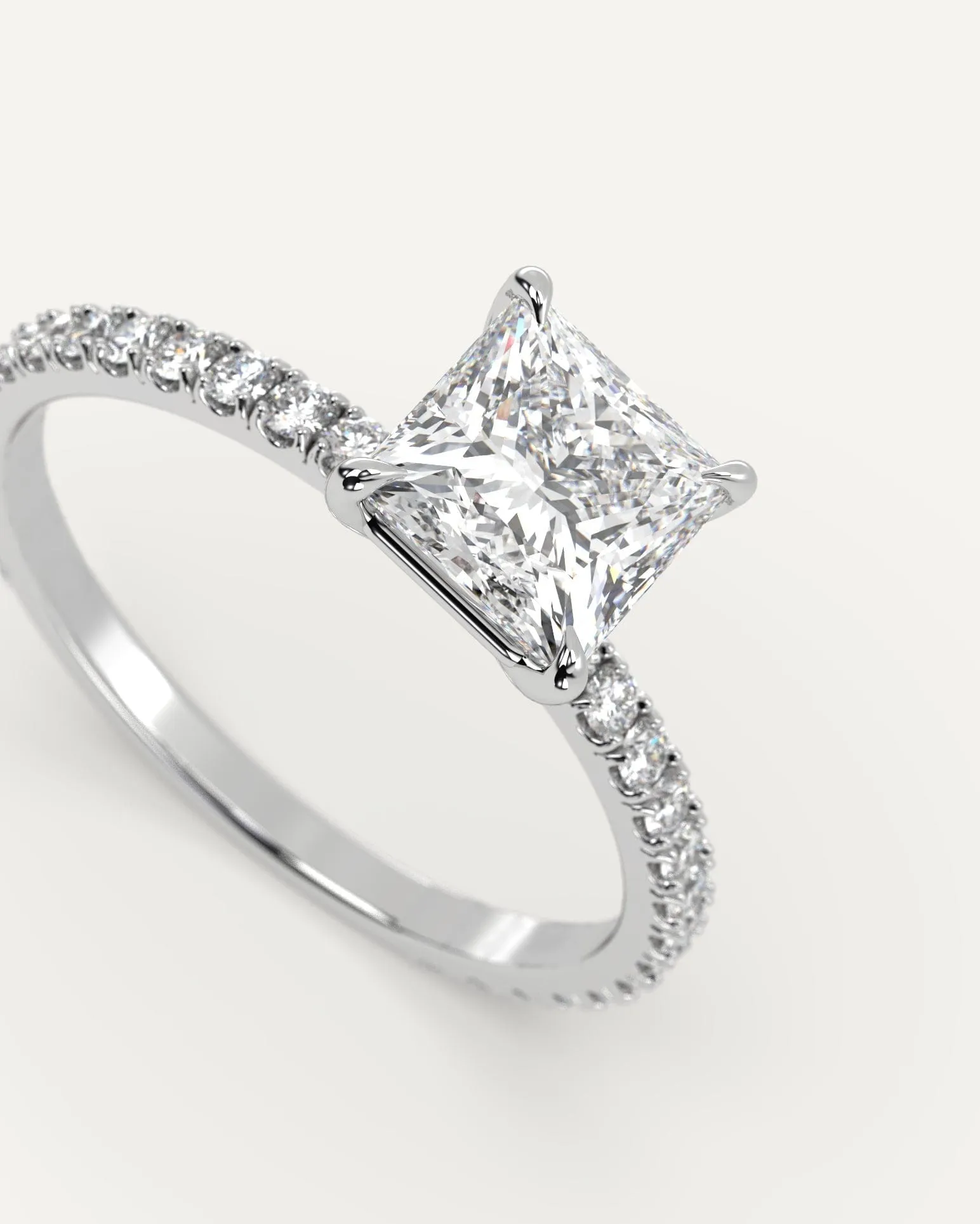 1 carat Princess Cut Diamond Ring