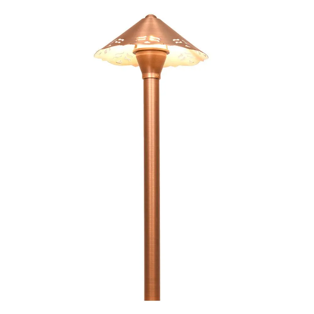 12V Landscape Antique LED Path Light with Chiseled Design 22" Brass