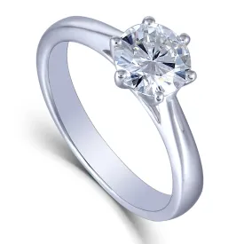 14K 585 White Gold 6.5mm 1CT Engagement Mount Ring