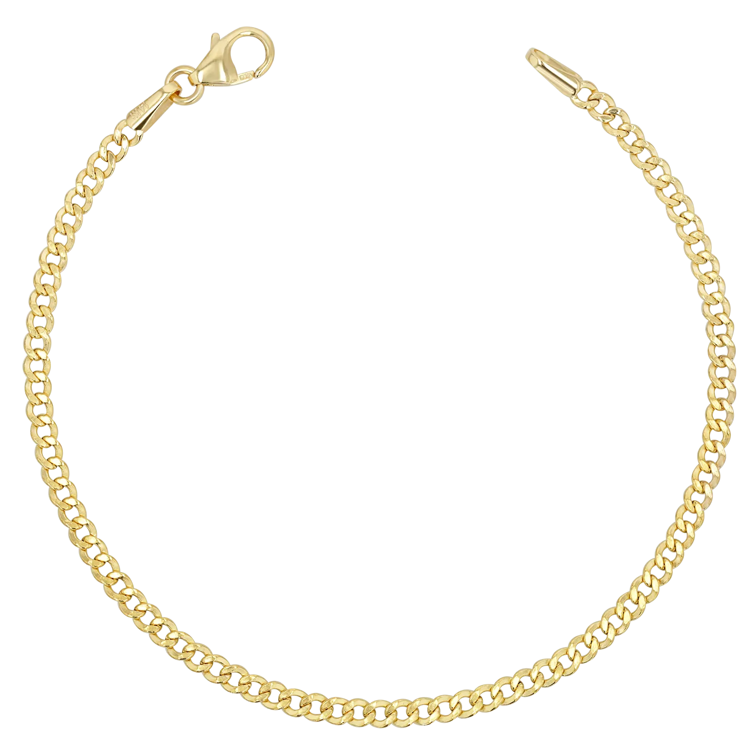 14K Dainty Cuban Link Chain Bracelet