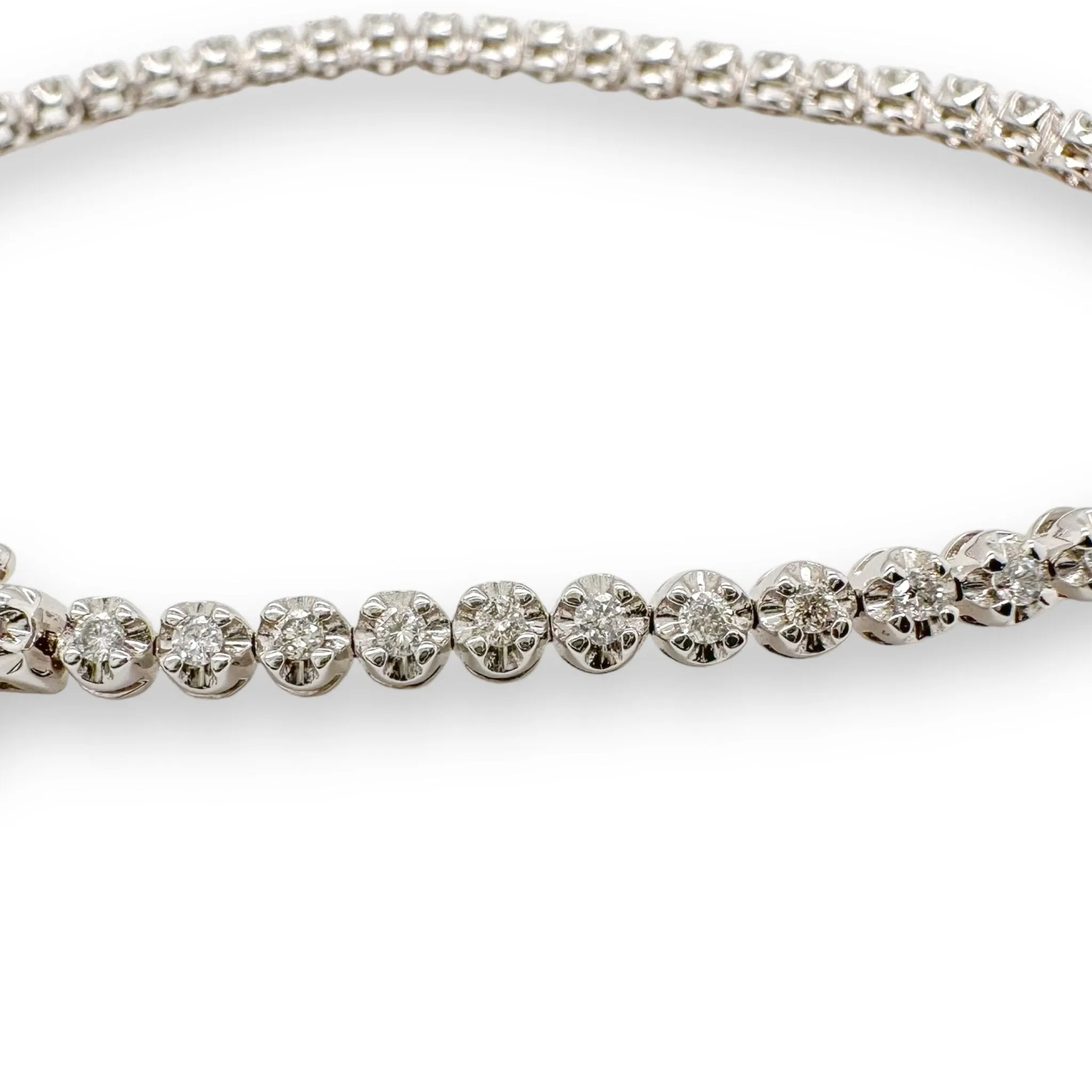 14k W Gold 0.92ctw I/I1 Round Diamond Tennis Bracelet