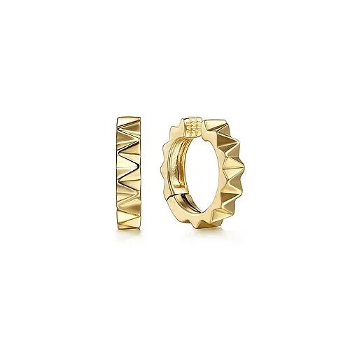 14K Yellow Gold 15MM Spike Hoop Earcuff