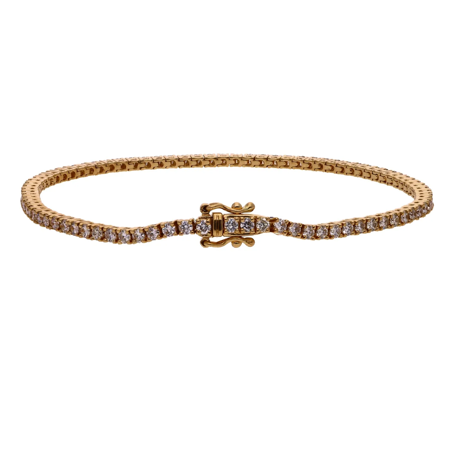 14K Yellow Gold Diamond Tennis Bracelet