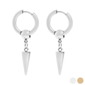 18K Gold PVD Stainless Steel Spike Pendant Hoop Earrings / ERJ0036