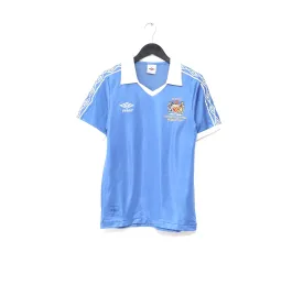 1981 MANCHESTER CITY Retro Umbro FA Cup Final Centenary Home Football Shirt (S)