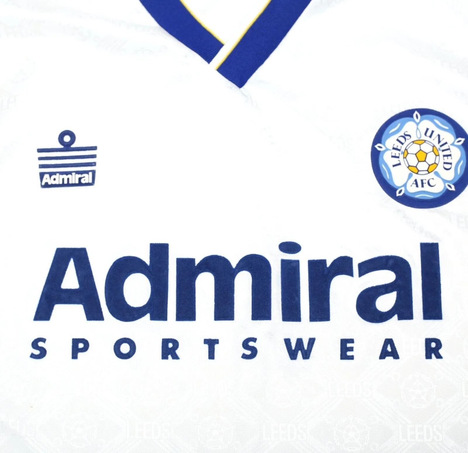 1992/93 LEEDS UNITED Vintage Admiral Home Football Shirt Jersey (L) 46 MINT