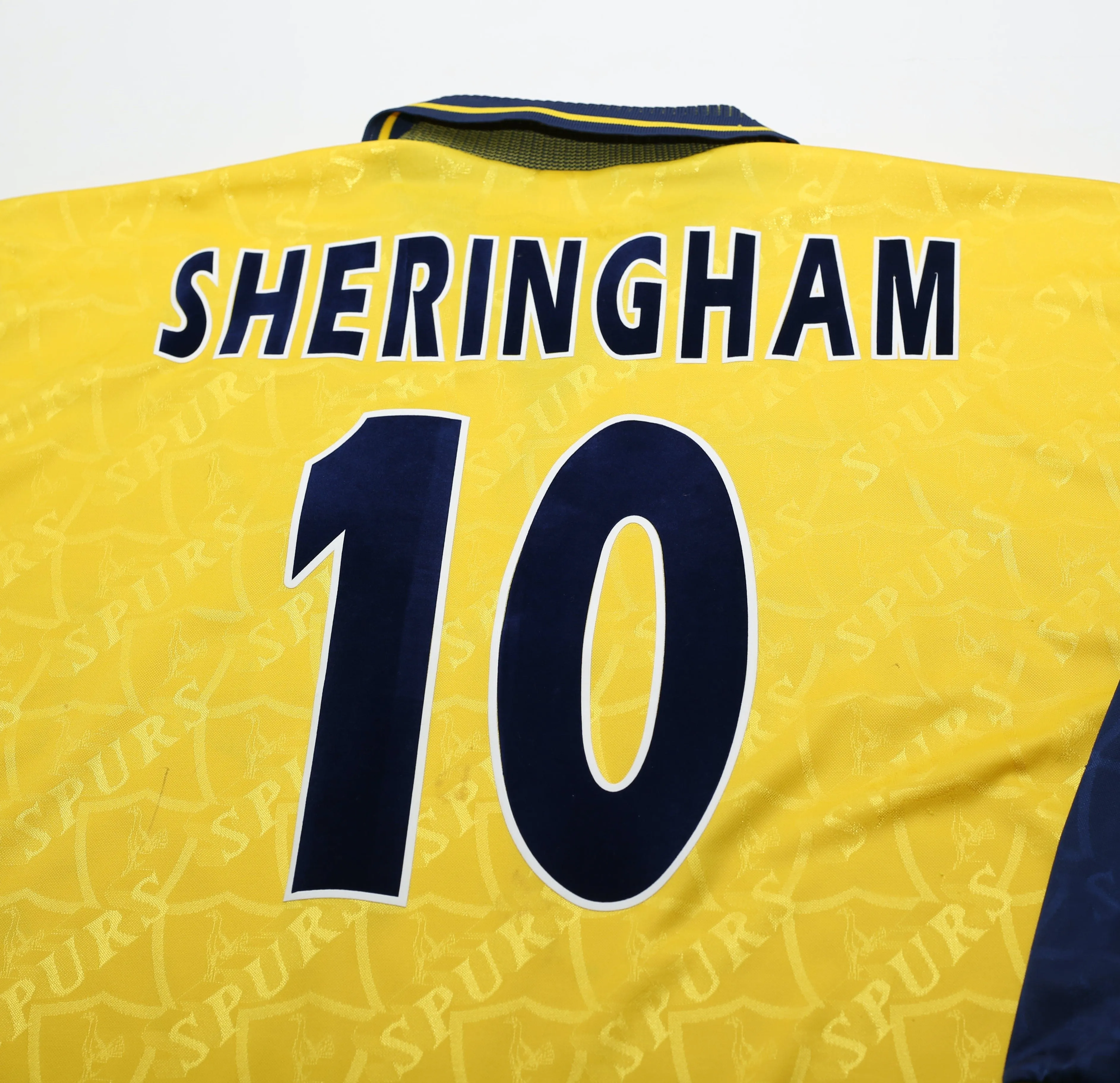 1995/97 SHERINGHAM #10 Tottenham Hotspur Vintage PONY Long Sleeve Third Football Shirt (L)