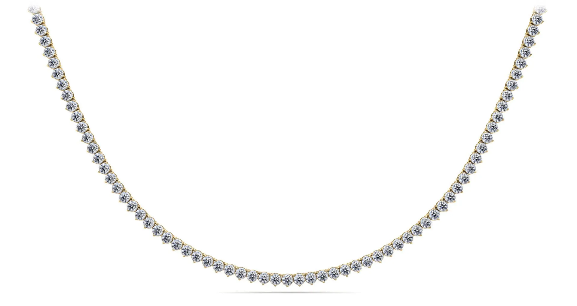 3 Prong Riviera Diamond Necklace with 36.50 ct.(finished) 5mm