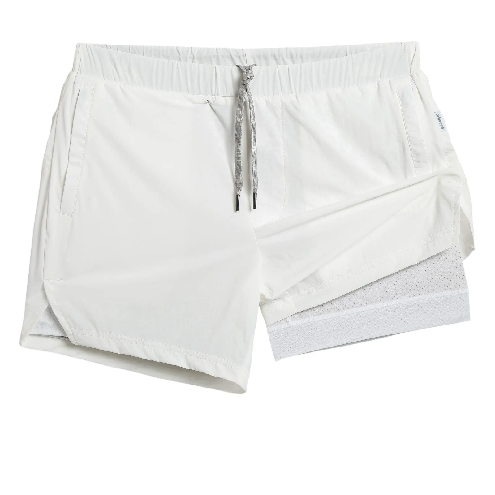 5.5 Inseam 2 in 1 Stretch Short Liner White Tennies Shorts