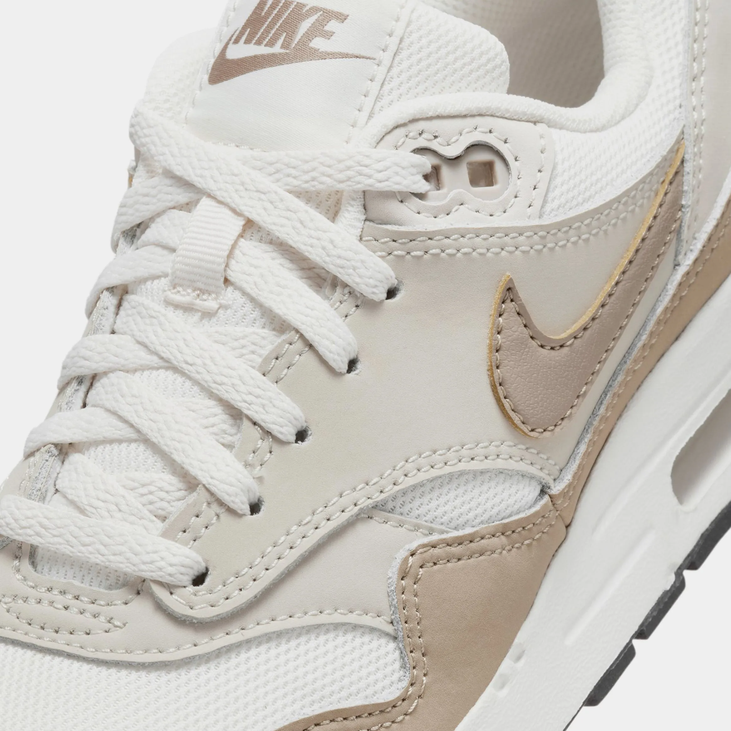 Air Max 1 Grade School Lifestyle Shoes (Phantom/Khaki/Orewood Brown)