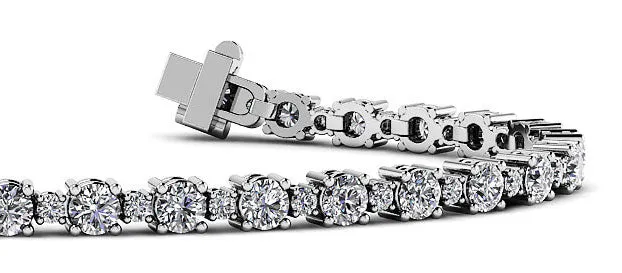 Alternating Diamond  Tennis Bracelet with 6.39 ct.(finished) 2mm, 3.6mm