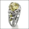 Anniversary Canary Round 2 Ct Center Cubic Zirconia Cz Ring