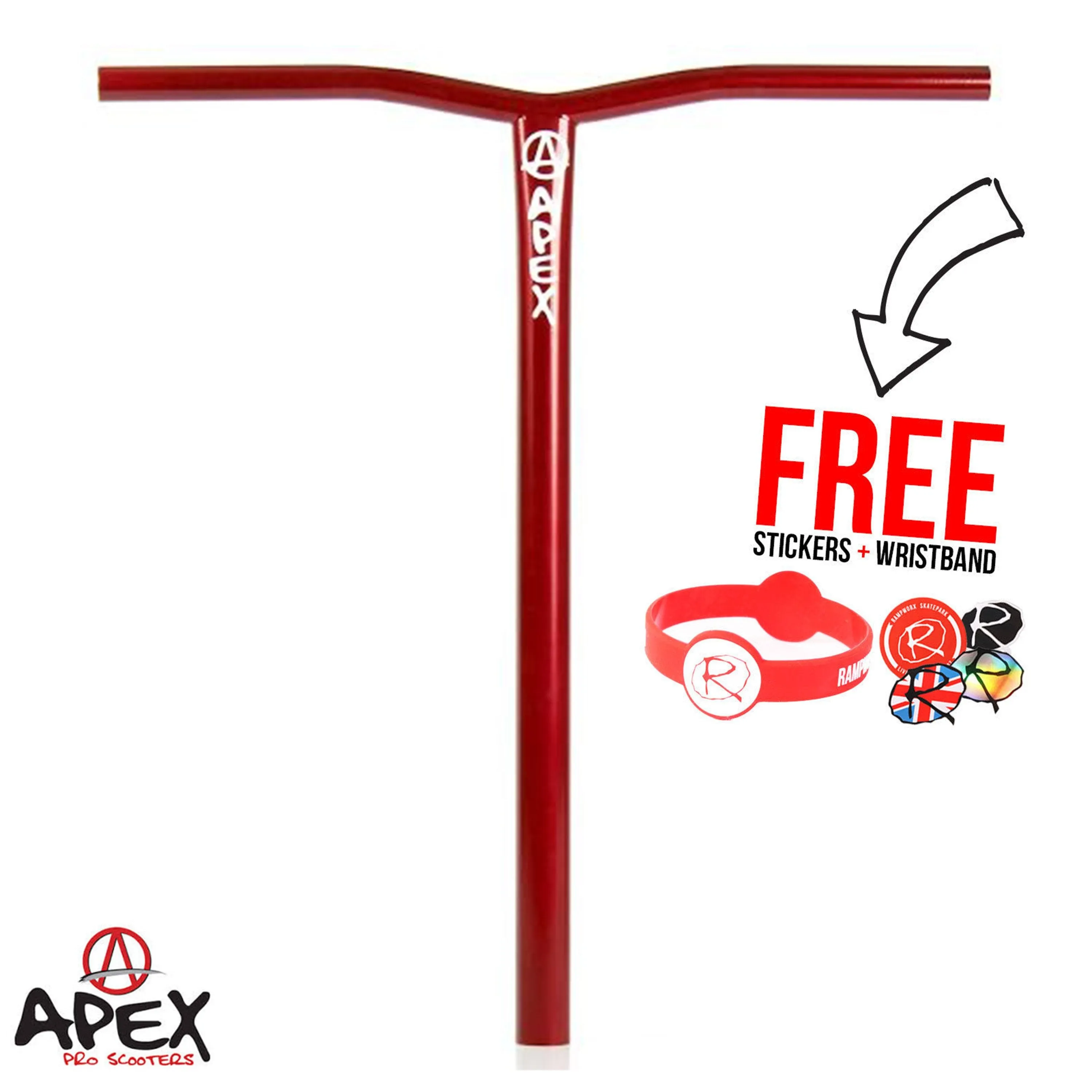 Apex Pro Scooters Team Bol Bars HIC , Red