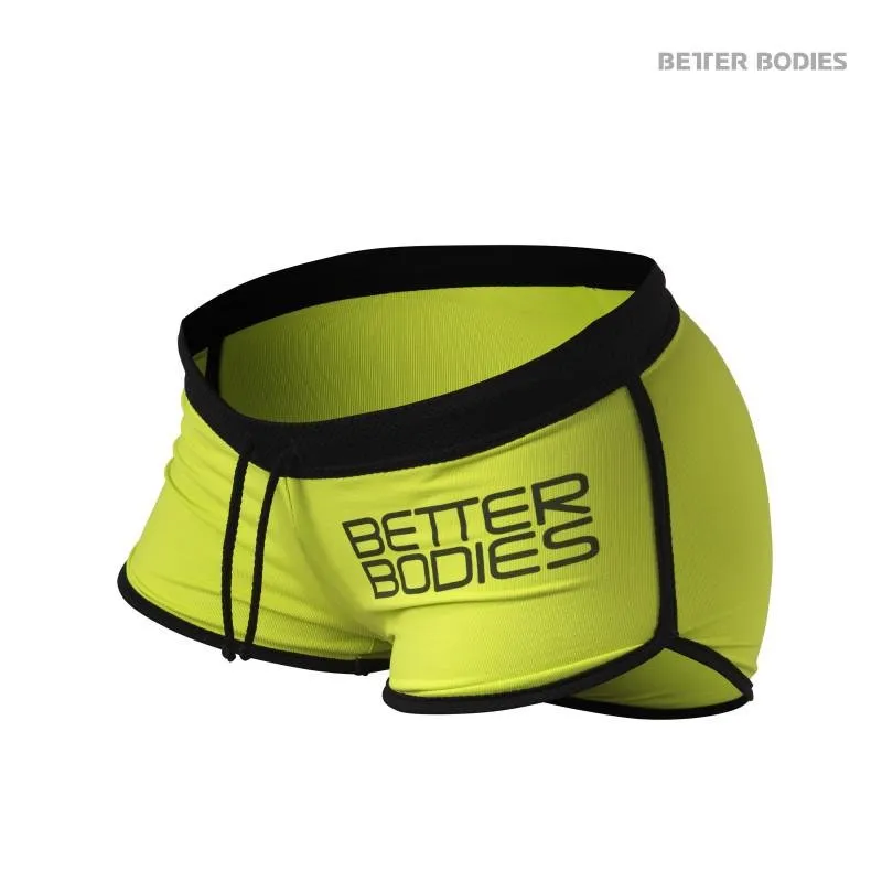 Better Bodies Contrast Hotpants - Lime-Black