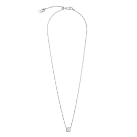 Birthstone April Necklace White Quartz Silver