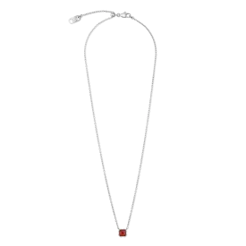 Birthstone January Necklace Red Agate Silver