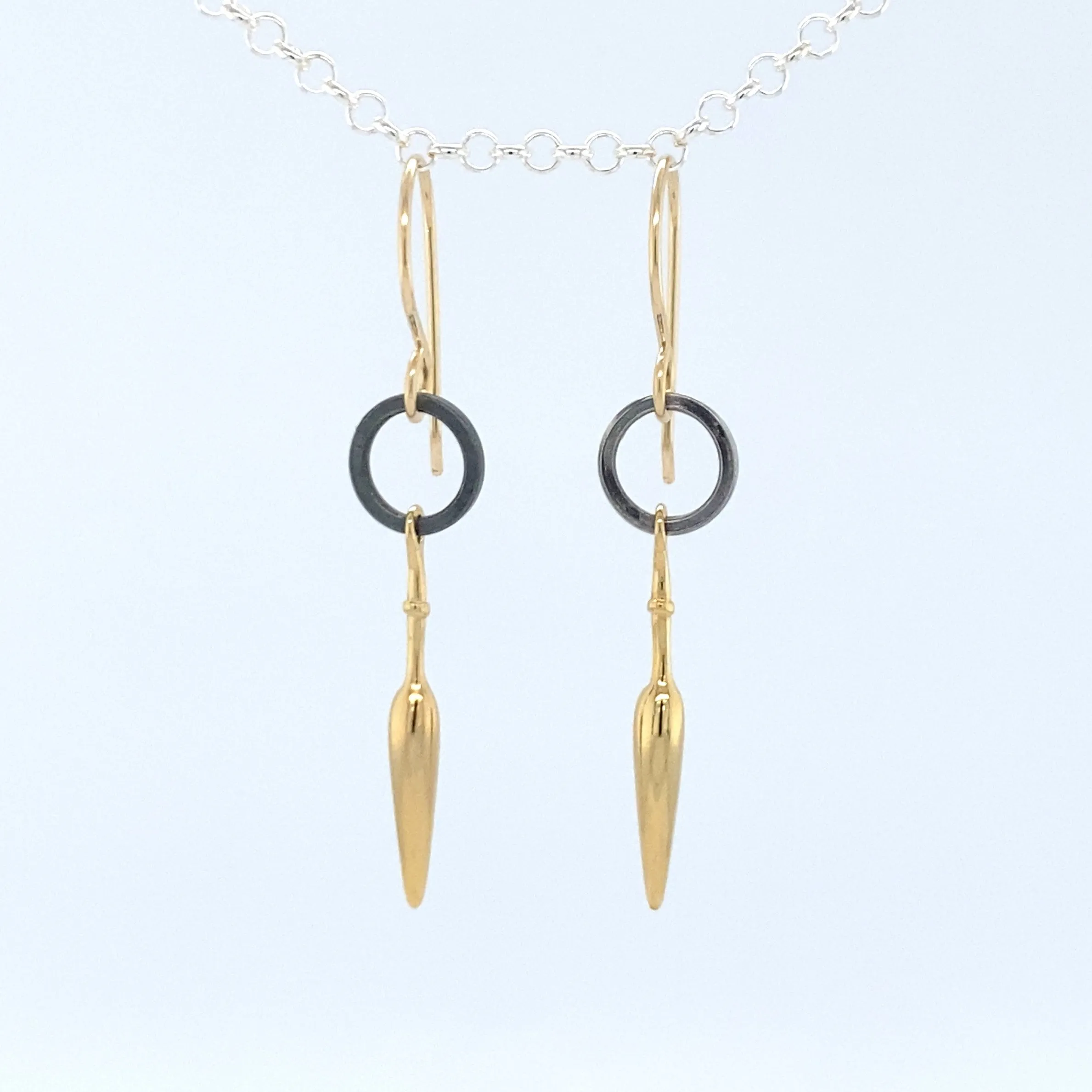 Black and Gold Spike Earrings