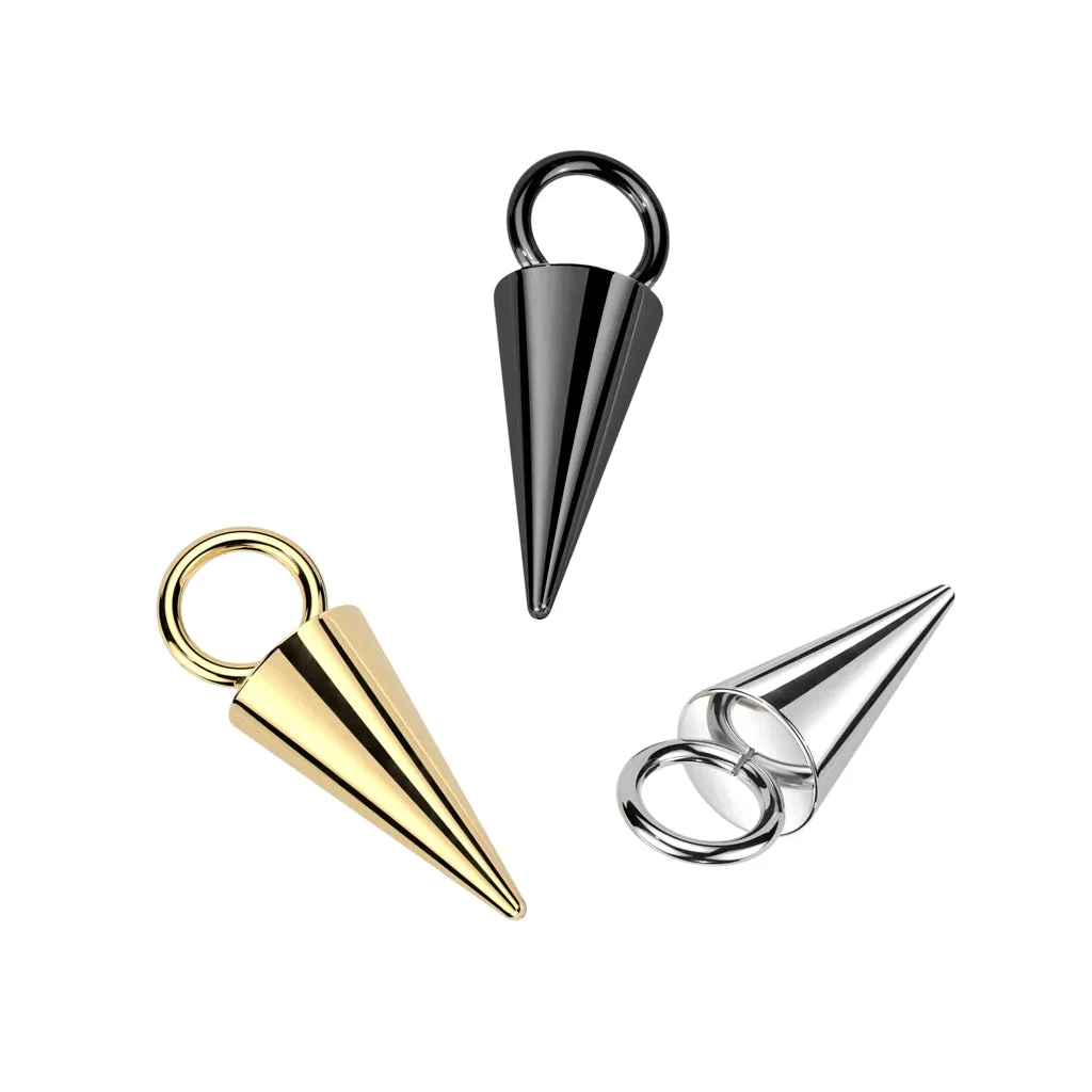 Black Titanium Spike Body Jewellery Charm Attachment