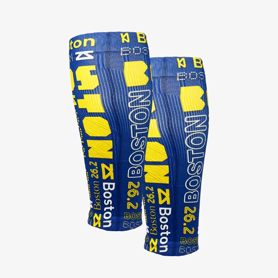 Boston Blue and Yellow Compression Leg Sleeves