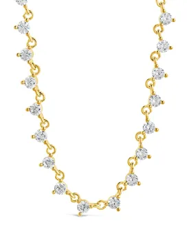 Brigid Staggered CZ Tennis Necklace