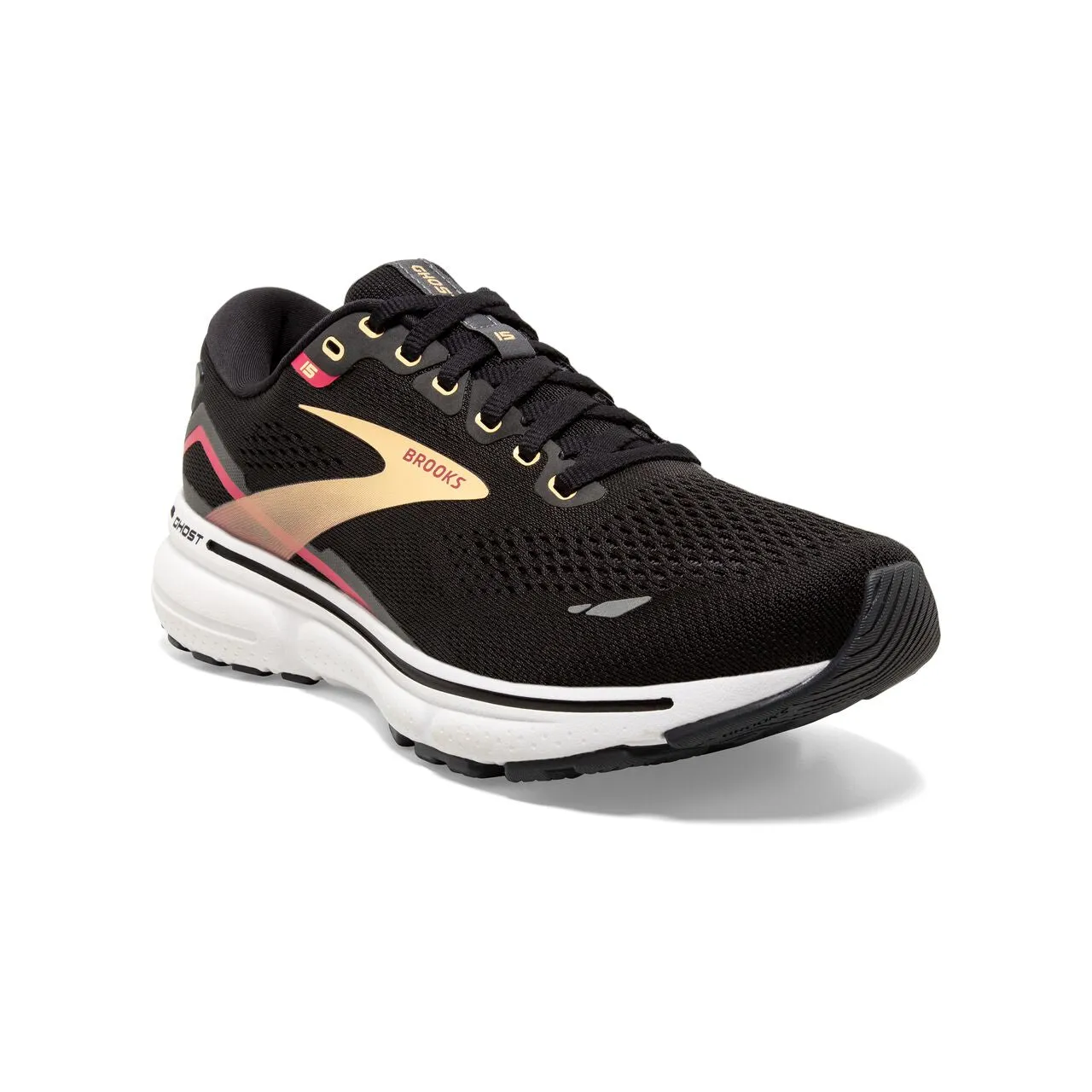 Brooks Ghost 15 (Womens) - Black/Orange/Raspberry