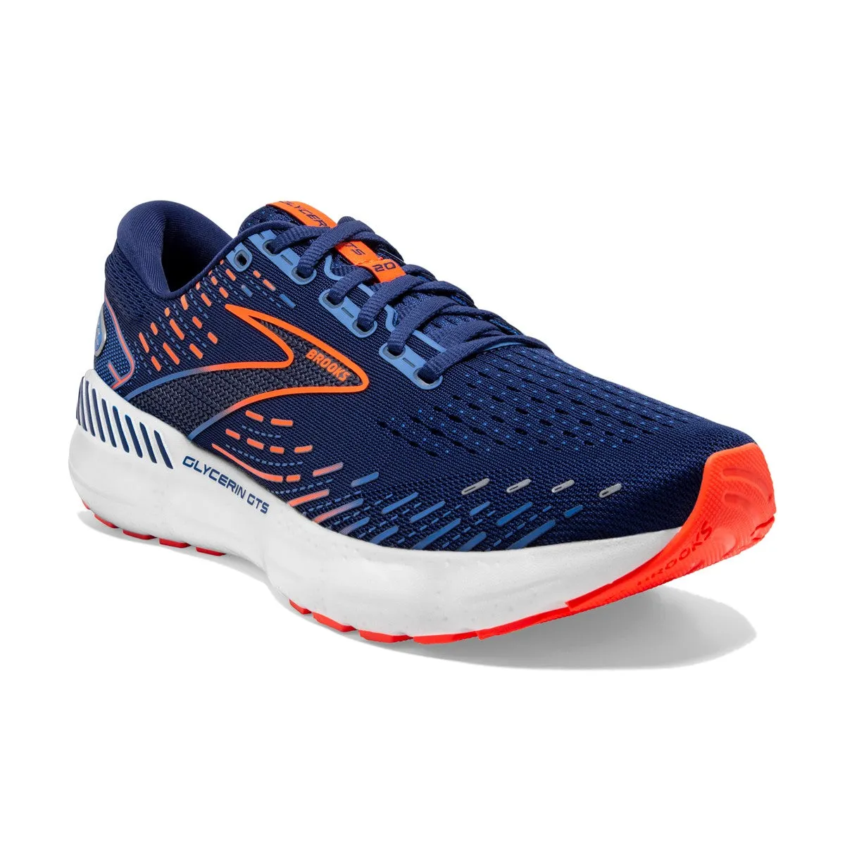 Brooks Glycerin GTS 20 Wide (Mens) - Blue Depths/Palace Blue/Orange