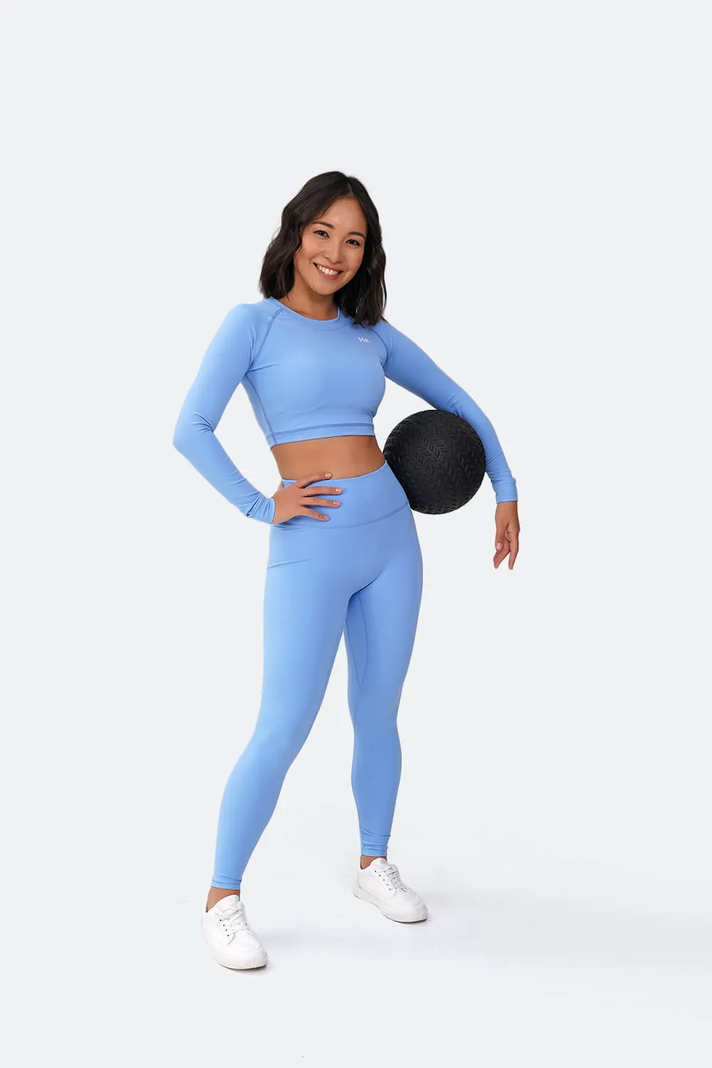 Bubble Blue Cropped Long Sleeve