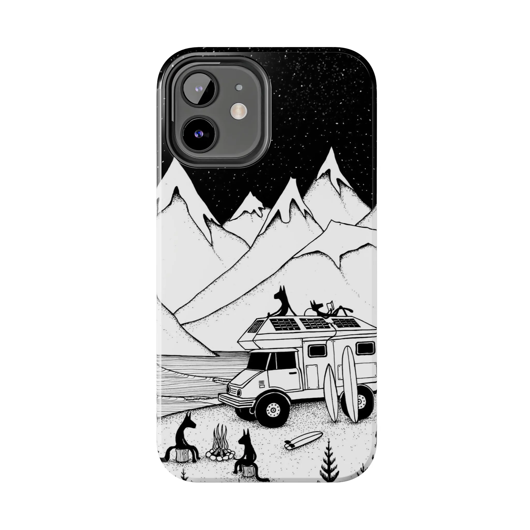 Camping With Dogs Tough Phone Case