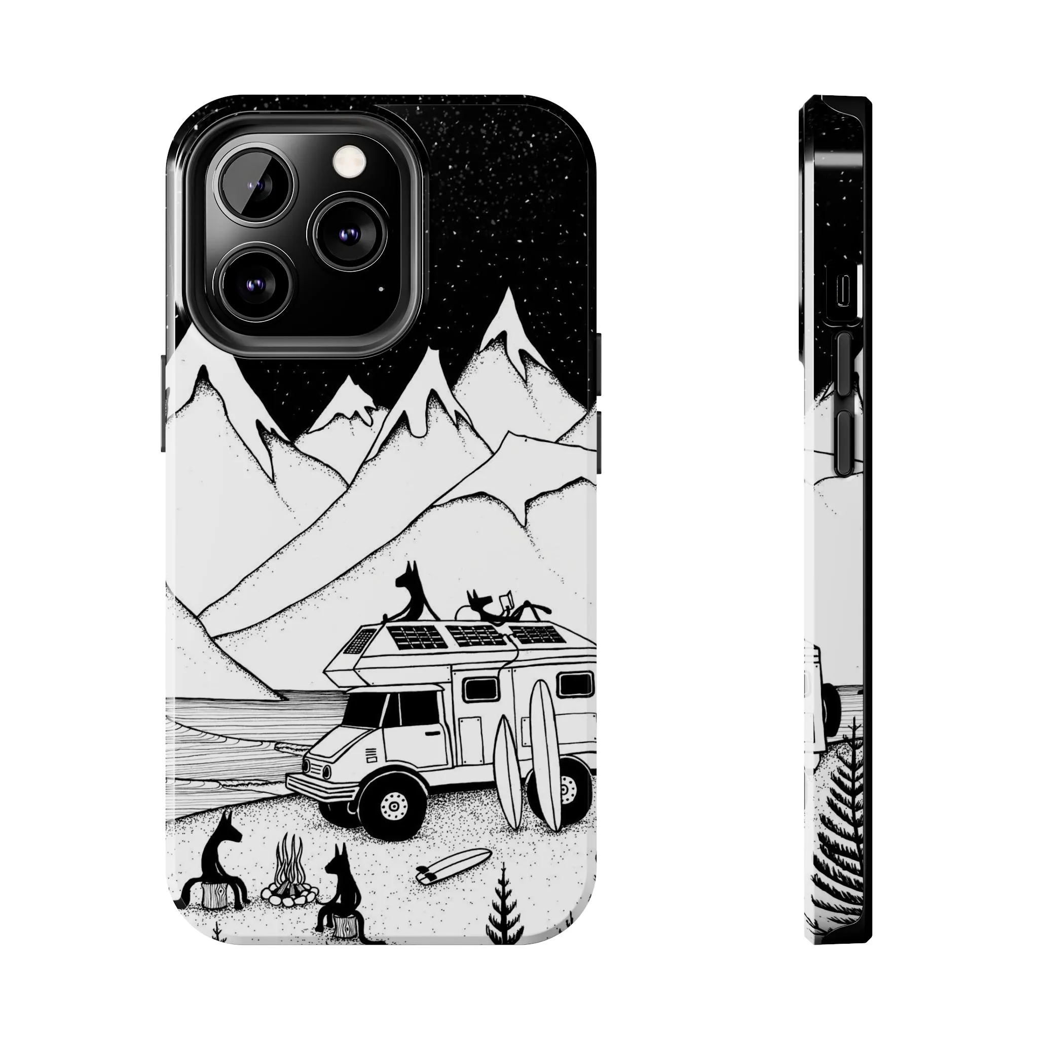 Camping With Dogs Tough Phone Case