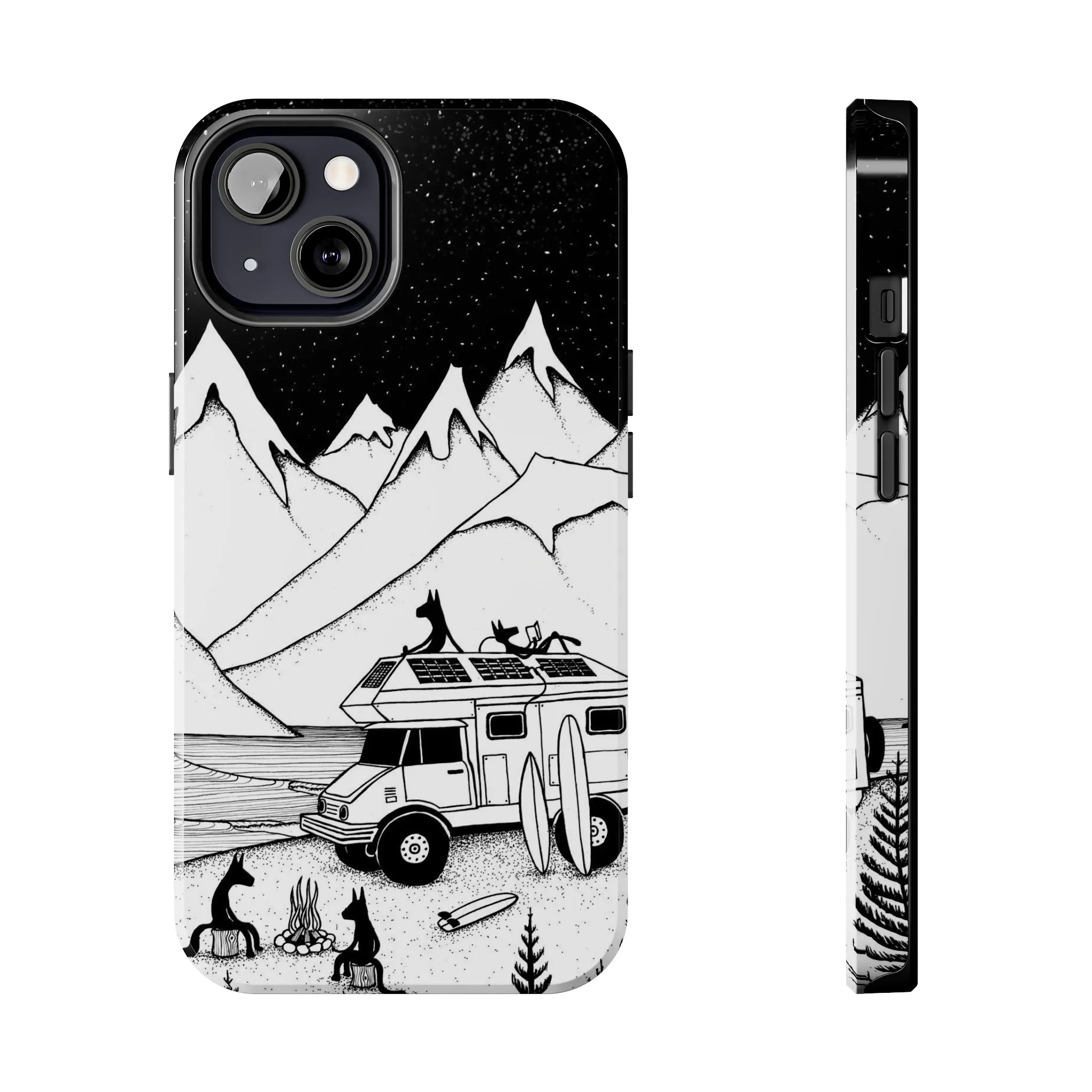 Camping With Dogs Tough Phone Case