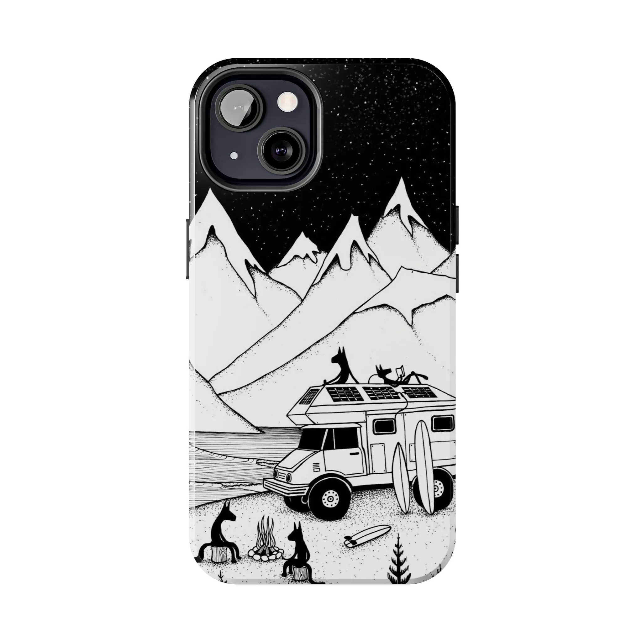 Camping With Dogs Tough Phone Case