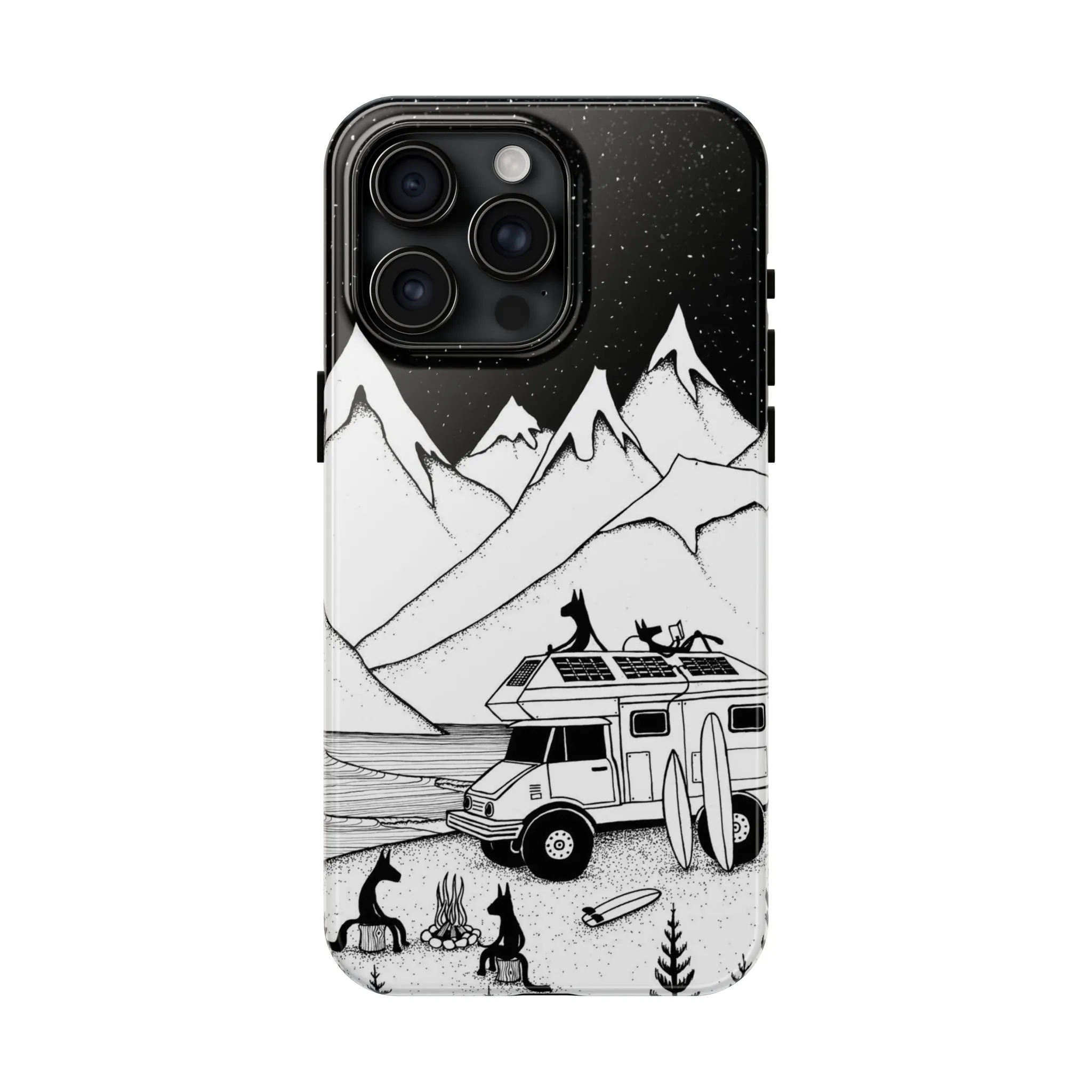 Camping With Dogs Tough Phone Case