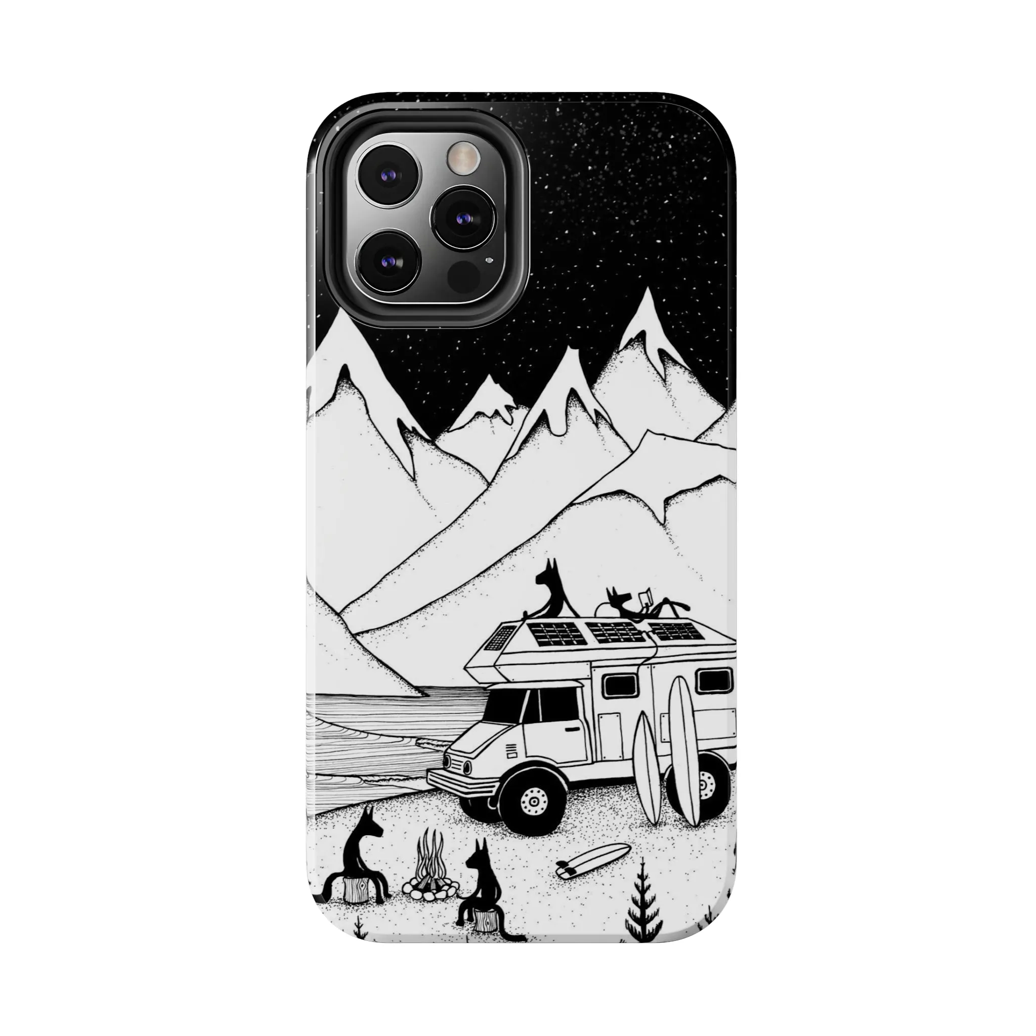 Camping With Dogs Tough Phone Case