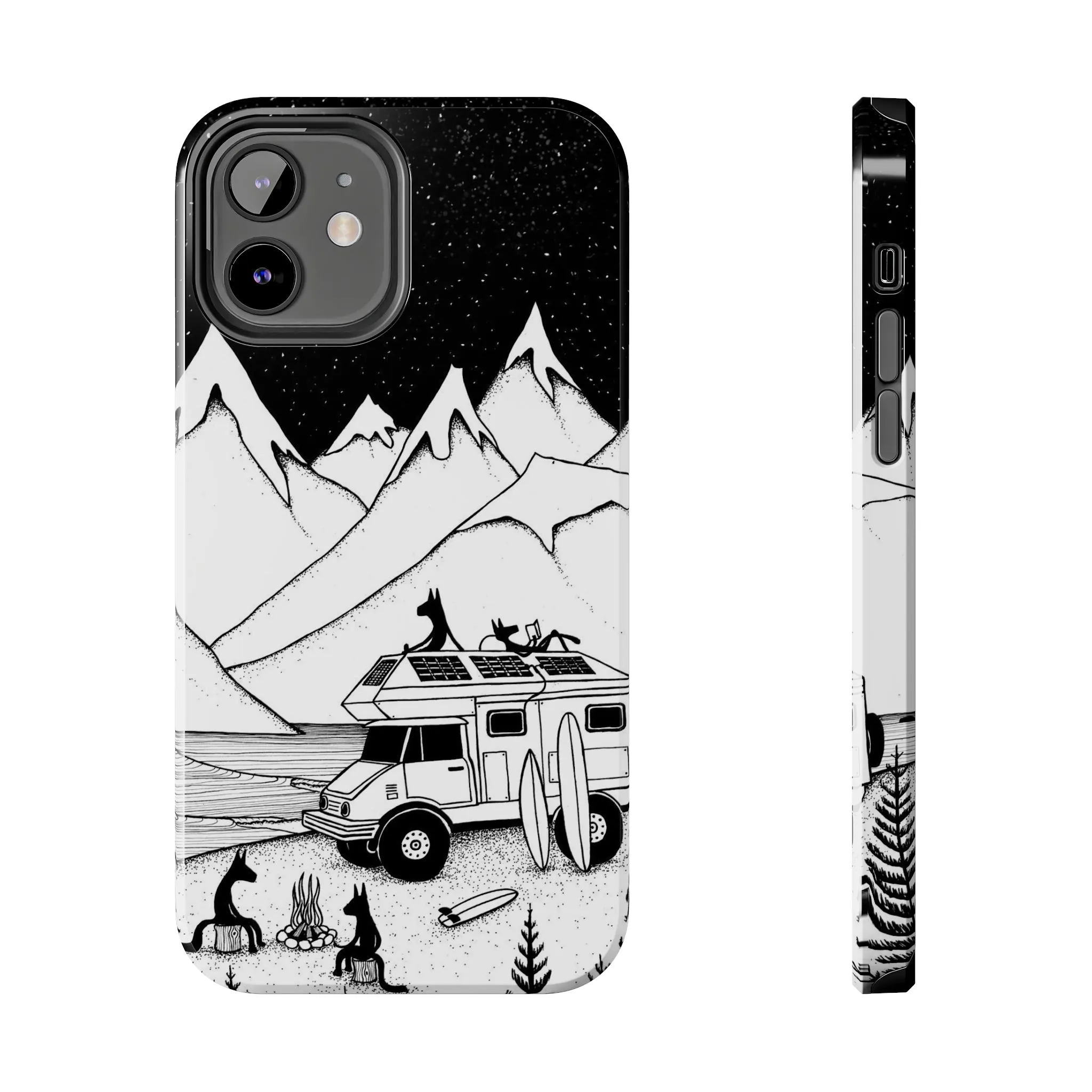 Camping With Dogs Tough Phone Case