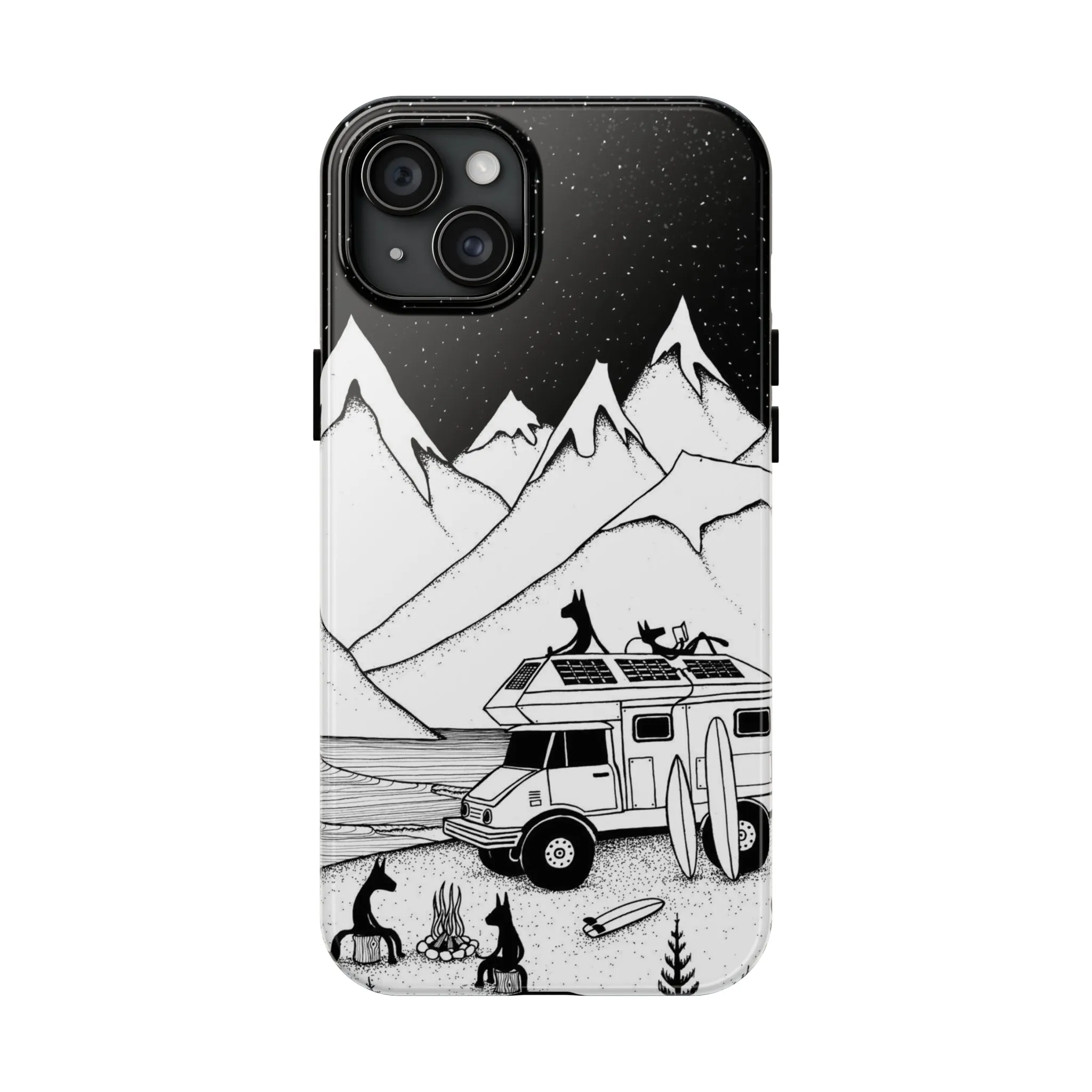 Camping With Dogs Tough Phone Case