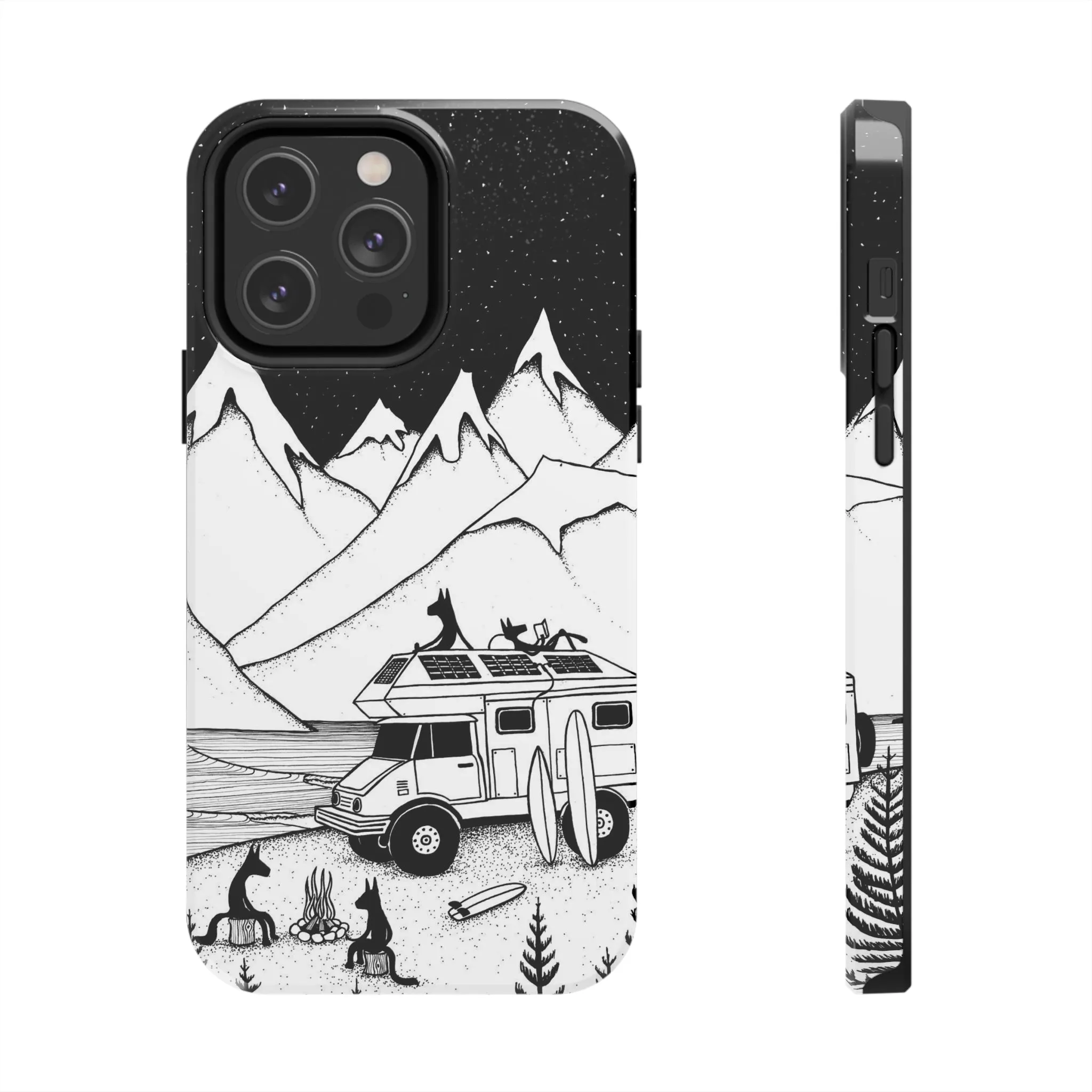 Camping With Dogs Tough Phone Case