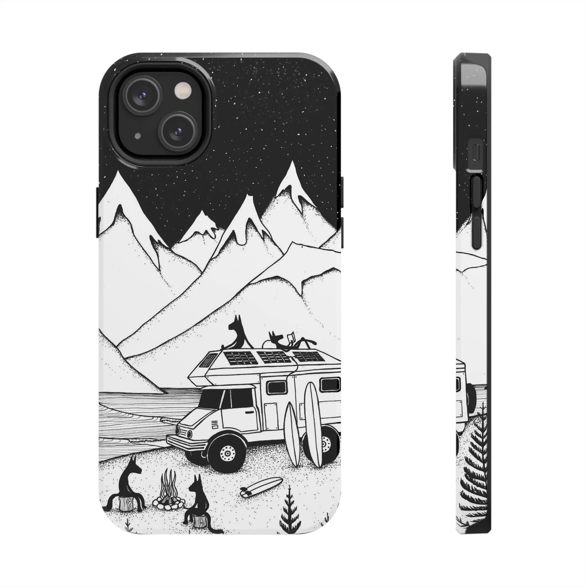 Camping With Dogs Tough Phone Case