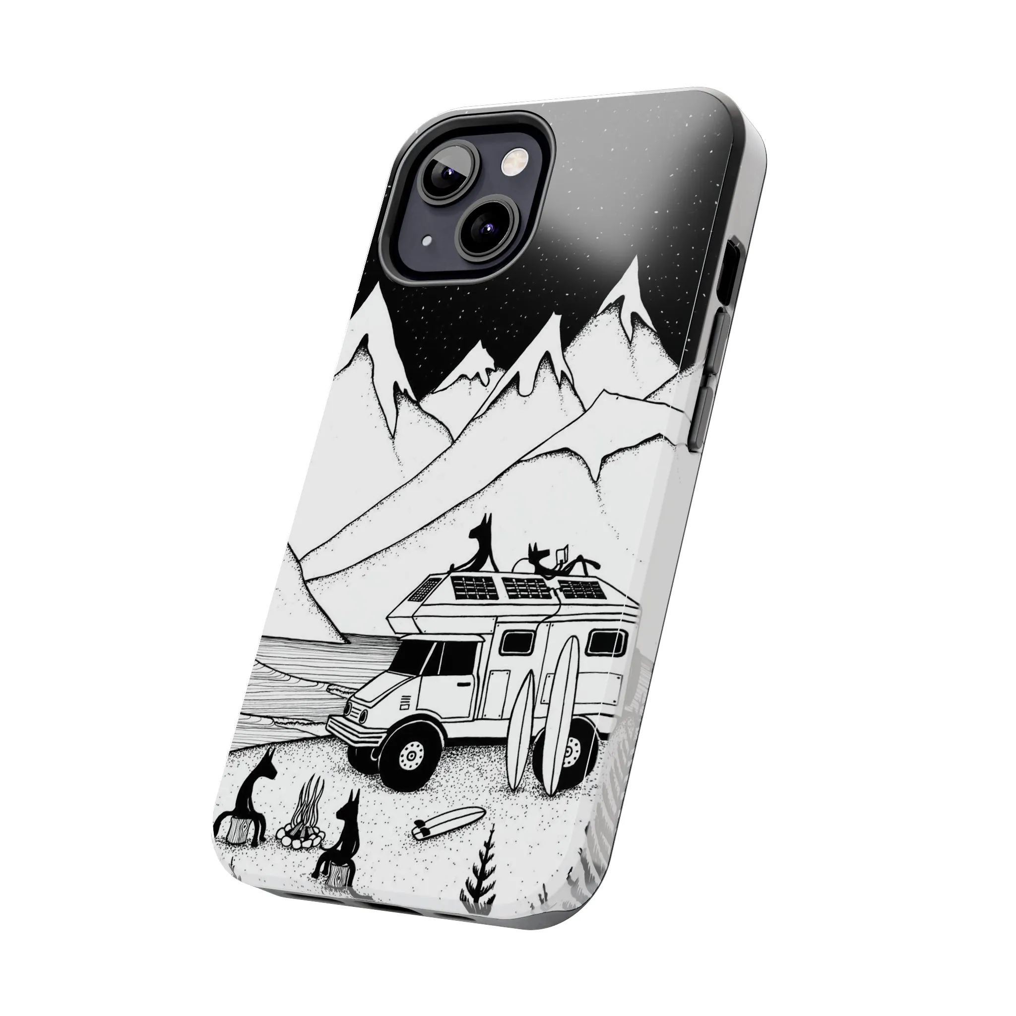 Camping With Dogs Tough Phone Case