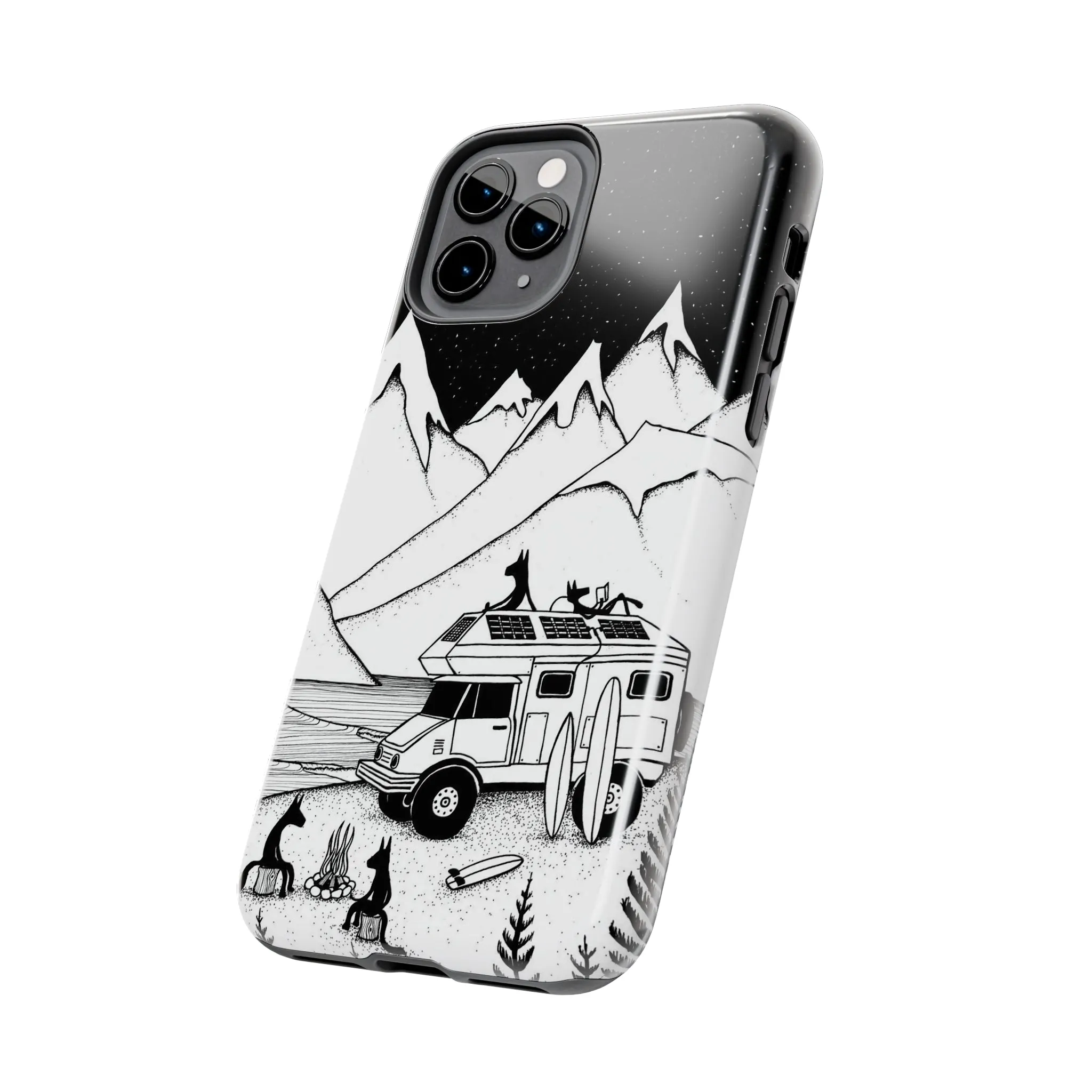 Camping With Dogs Tough Phone Case