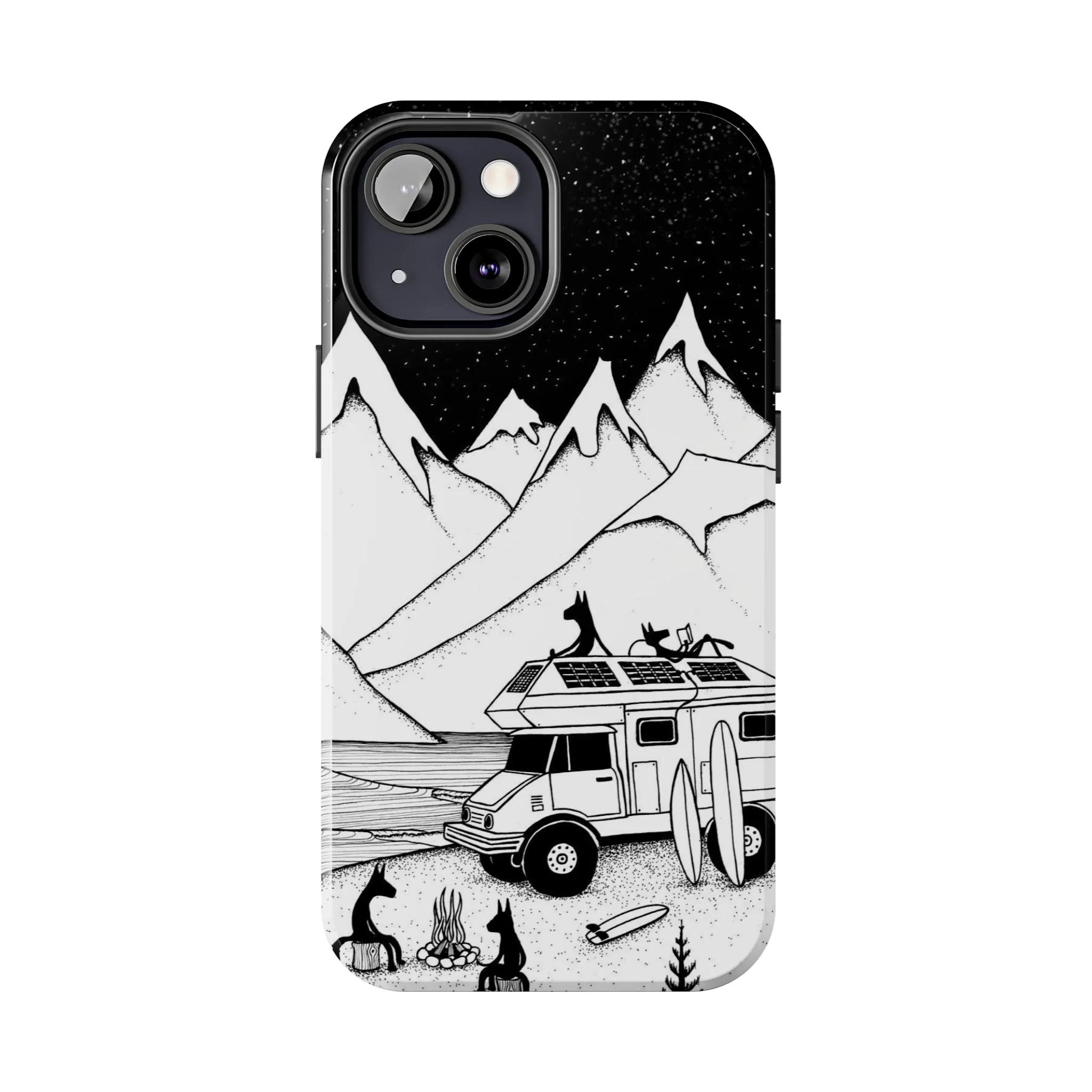 Camping With Dogs Tough Phone Case