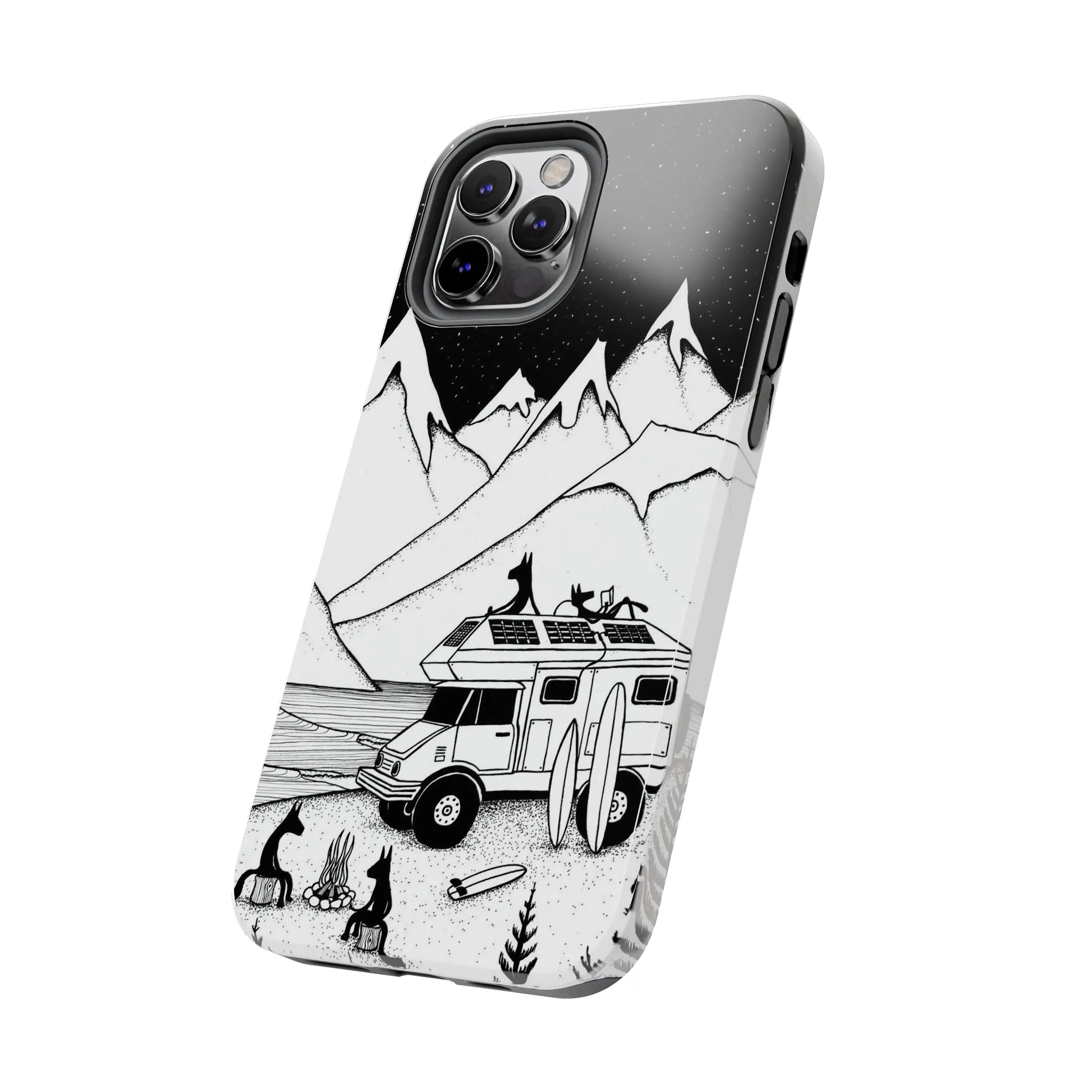 Camping With Dogs Tough Phone Case