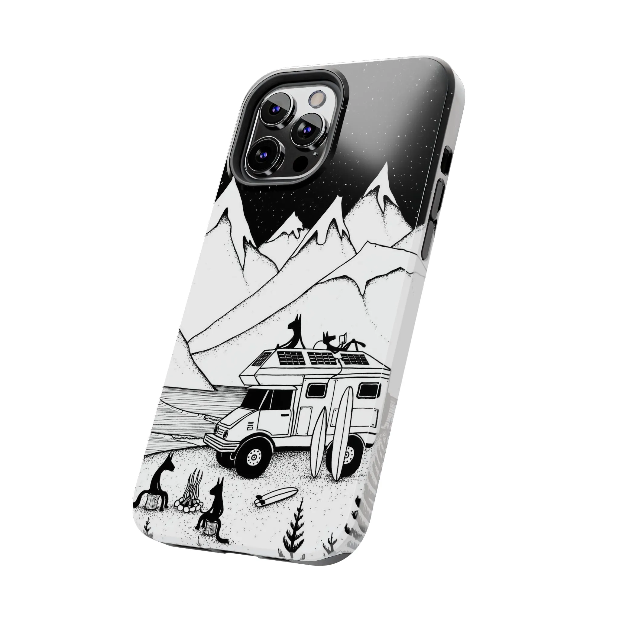 Camping With Dogs Tough Phone Case