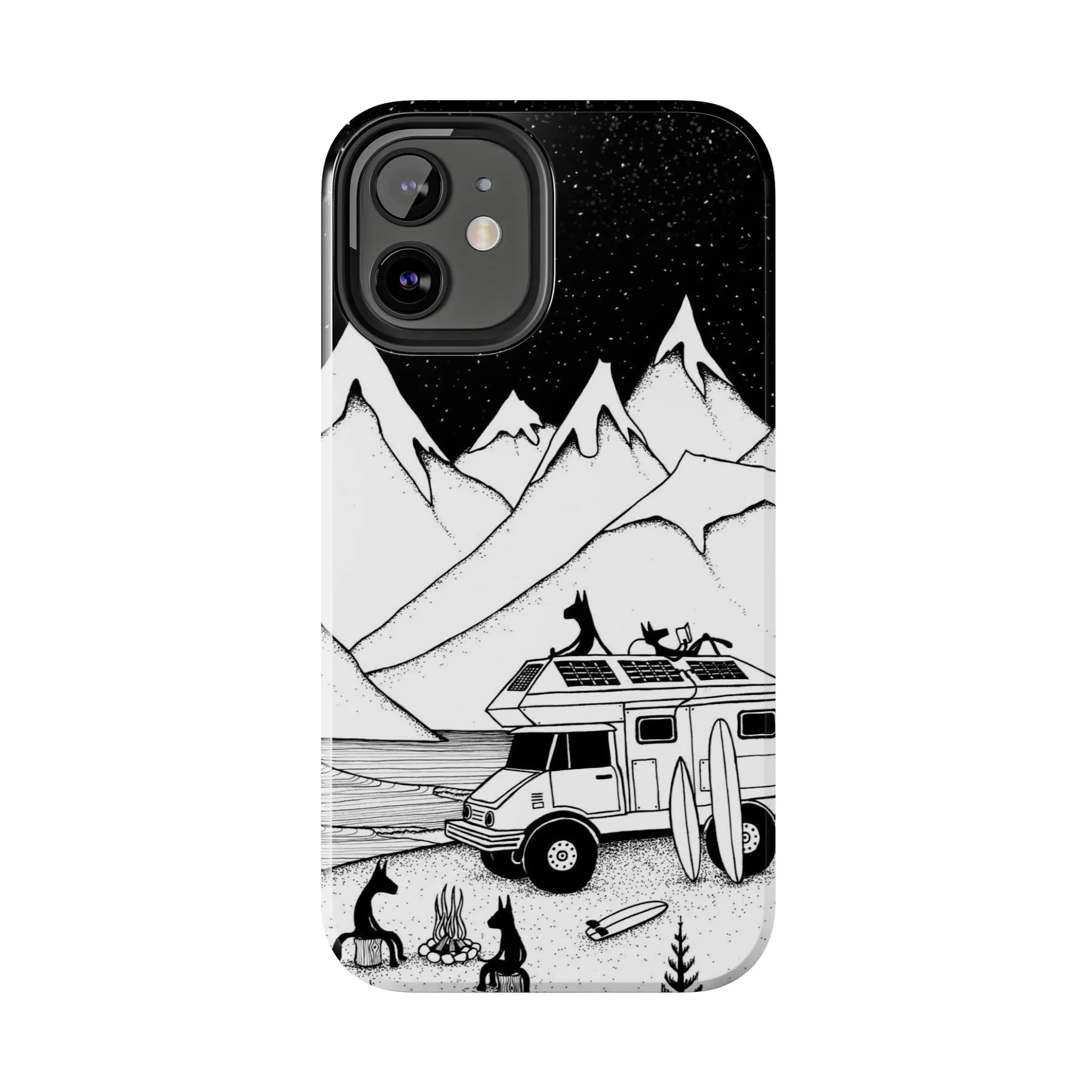 Camping With Dogs Tough Phone Case